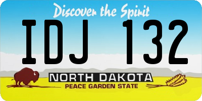 ND license plate IDJ132