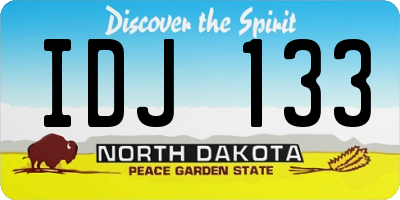 ND license plate IDJ133