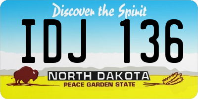 ND license plate IDJ136