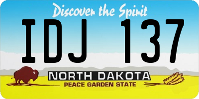 ND license plate IDJ137