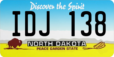 ND license plate IDJ138