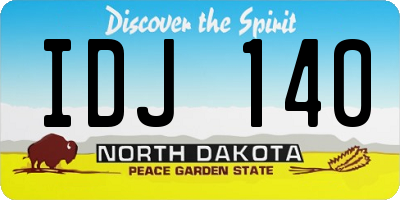 ND license plate IDJ140