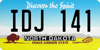 ND license plate IDJ141