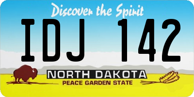ND license plate IDJ142