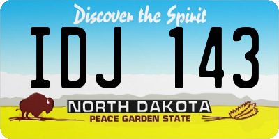ND license plate IDJ143