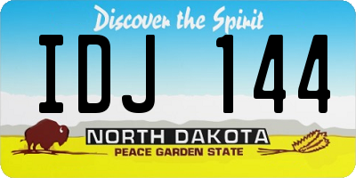 ND license plate IDJ144