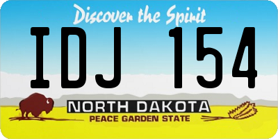 ND license plate IDJ154