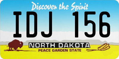 ND license plate IDJ156
