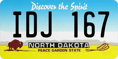 ND license plate IDJ167