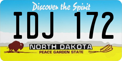 ND license plate IDJ172