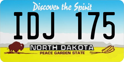 ND license plate IDJ175