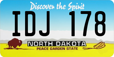 ND license plate IDJ178