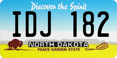 ND license plate IDJ182