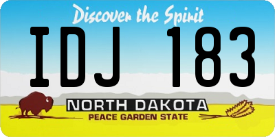 ND license plate IDJ183