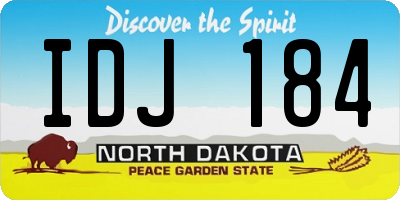 ND license plate IDJ184
