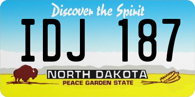 ND license plate IDJ187