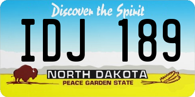 ND license plate IDJ189