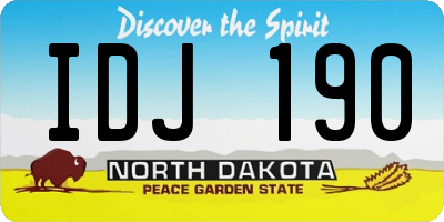 ND license plate IDJ190