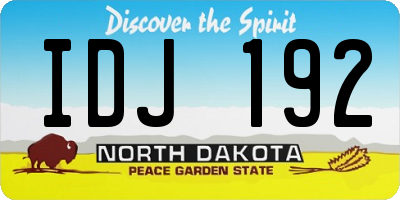 ND license plate IDJ192