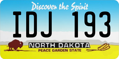 ND license plate IDJ193