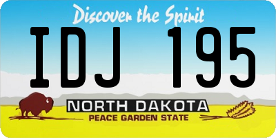 ND license plate IDJ195