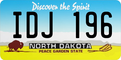 ND license plate IDJ196