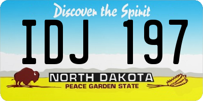 ND license plate IDJ197