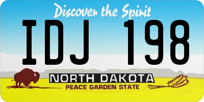 ND license plate IDJ198