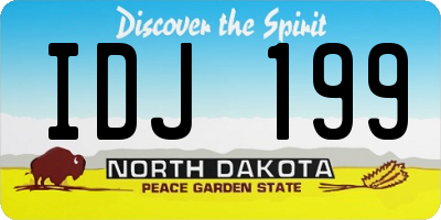 ND license plate IDJ199