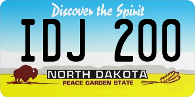 ND license plate IDJ200