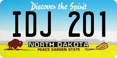 ND license plate IDJ201