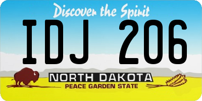 ND license plate IDJ206