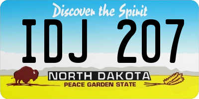 ND license plate IDJ207