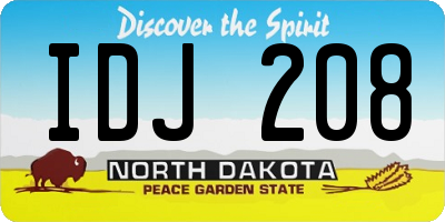 ND license plate IDJ208