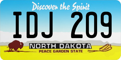 ND license plate IDJ209
