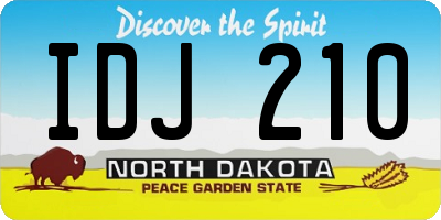 ND license plate IDJ210