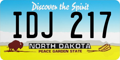 ND license plate IDJ217