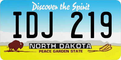 ND license plate IDJ219