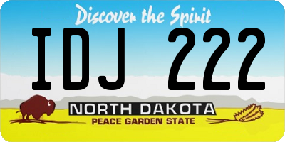 ND license plate IDJ222