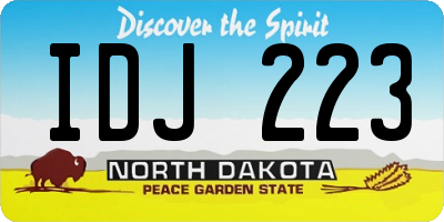 ND license plate IDJ223