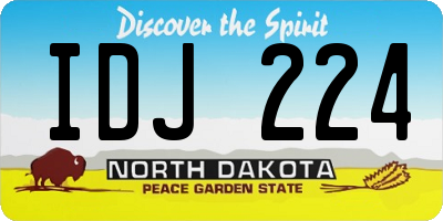 ND license plate IDJ224