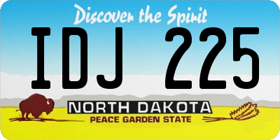 ND license plate IDJ225