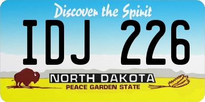 ND license plate IDJ226