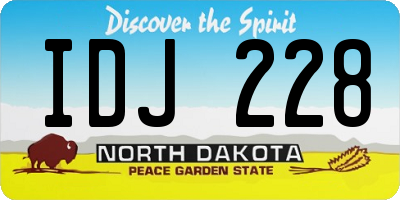 ND license plate IDJ228