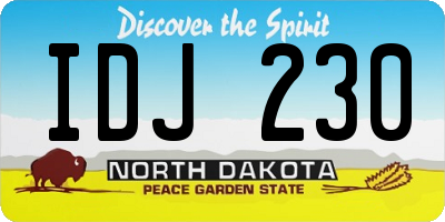 ND license plate IDJ230
