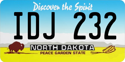 ND license plate IDJ232