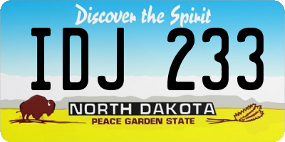 ND license plate IDJ233