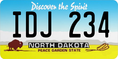 ND license plate IDJ234