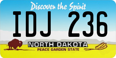 ND license plate IDJ236