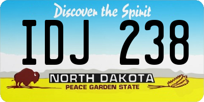 ND license plate IDJ238